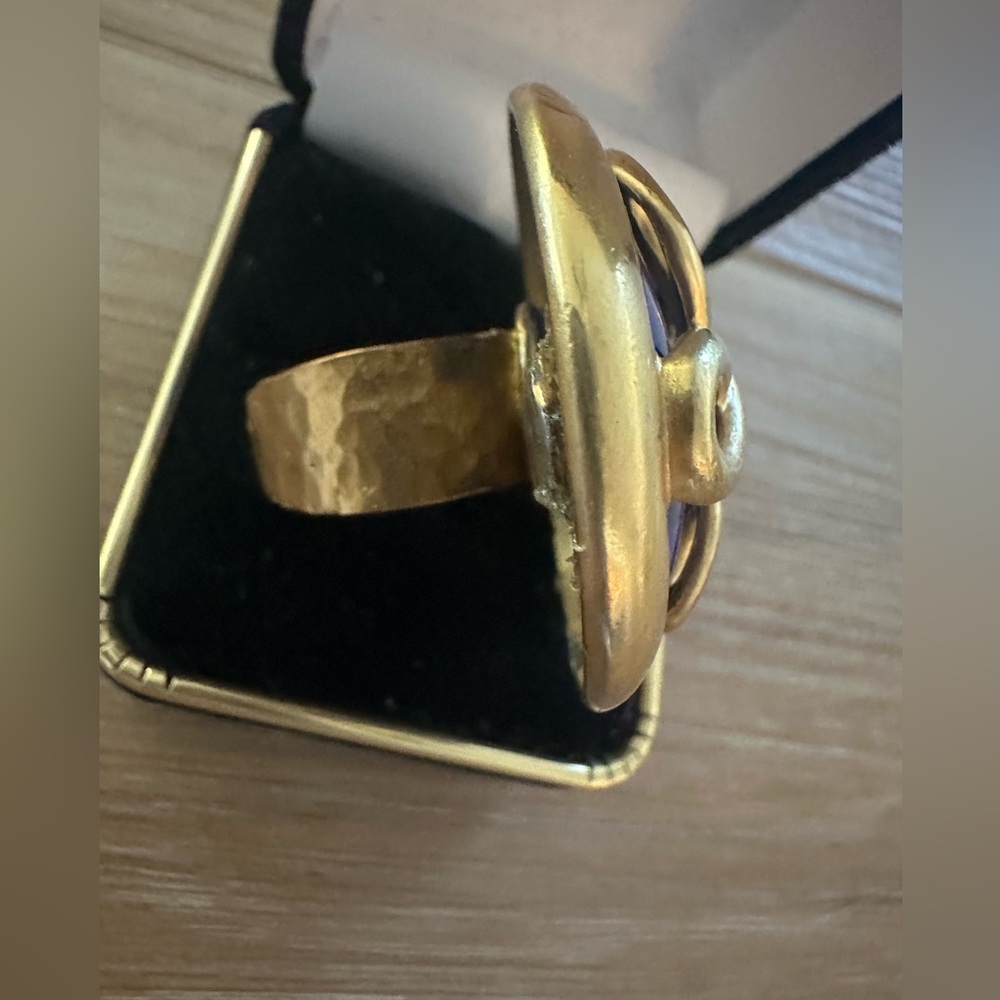 Vintage Mcm Interlocking Pattern Ring 6 Upcycled - image 2